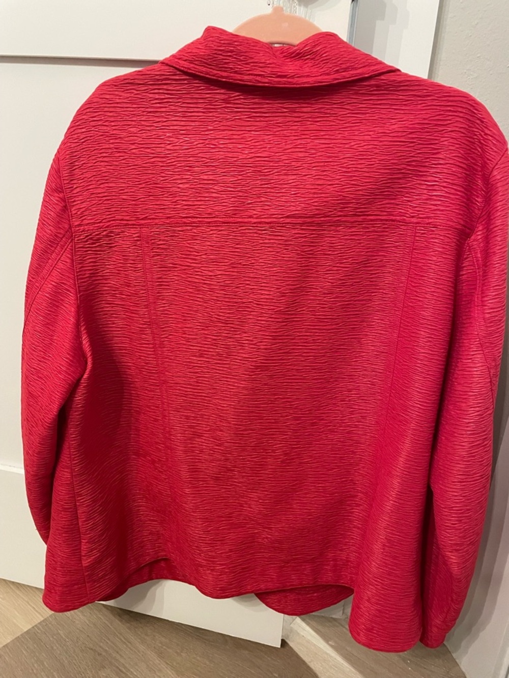 Ruby Rd. Textured Red Button-Front Jacket - 18 - Picture 3 of 6